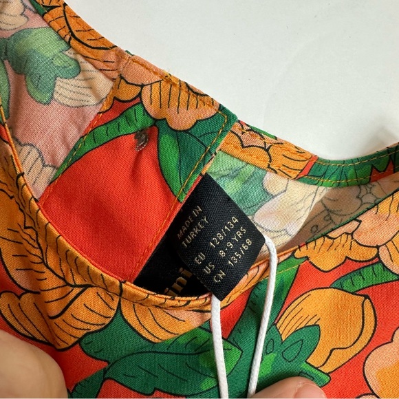 New! Mini Rodini 8/9 peonies woven ruffle dress - Picture 5 of 7